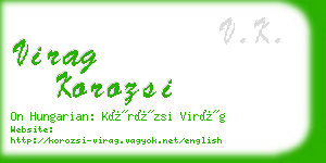 virag korozsi business card